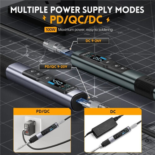 HS-02  Soldering Iron with IPS Color Display and PD100W Fast Charging