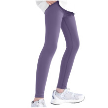 Purple high-waist yoga pants for kids teens 11-12 years