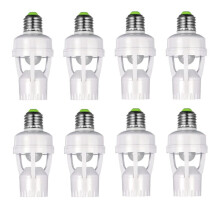 4X Adattatore Portalampada E27 con Sensore di Movimento PIR AC100-240V Convertitore Presa Lampadina LED Rilevatore Presenza Umana