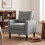 Homcom HOMCOM Removable Pillow Linen Accent Chair, Dark Grey 2