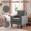 Homcom HOMCOM Removable Pillow Linen Accent Chair, Dark Grey 6