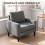Homcom HOMCOM Removable Pillow Linen Accent Chair, Dark Grey 7