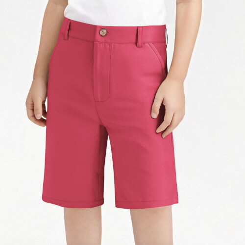 Boys Golf Shorts Preppy Pull-On with Pockets Hot Pink Size 1
