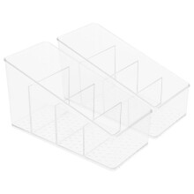 Tea Bag Organizer Transparent Countertop Box 4 Grids