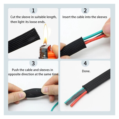 Insulated PET Cable Sleeve 2 Meters High Density 2