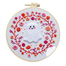 Halloween Embroidery Kit Ghost Gothic Cross Stitch Hoop