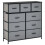 Nine Drawer Fabric Dresser - Grey 1