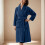 Satin Robe for Women Navy XL 2