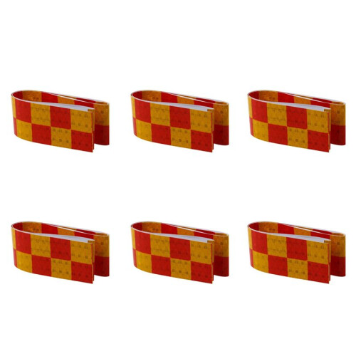 6X 1M Reflekterande SäKerhetsvarning, Synlig Tejp, RöD+Gul