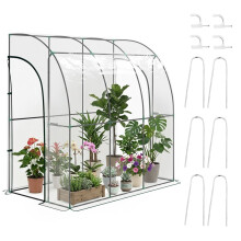 214cm x 118cm Walk-In Lean To Greenhouse, with Accessories