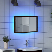 vidaXL Bathroom Mirror with LED Lights Black Oak 60x8.5x37 cm