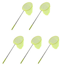 5X Outdoor Catching Catching Butterfly Net Fishing Net Bag Stainless Steel Telescopic Fishing Net Tool Yellow