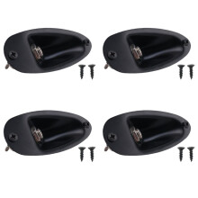 4X Black Boat Style 1/4inch Guitar Pickup Output Input Jack Plug Socket for Fd Strat Guitar