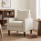 Homcom HOMCOM Removable Pillow Linen Accent Chair, Cream 2