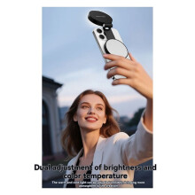 Magnetisk Påfyllningslampa för Mobiltelefon, Livefotografering, Handhållen Skönhetslampa, Bärbar Utomhus-Selfie-Ficklampa, Vit