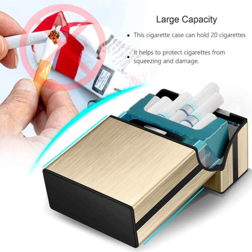 3x Cigarette Box Metal Cigarette Case with 3 Pieces Magnetic Clasp 2