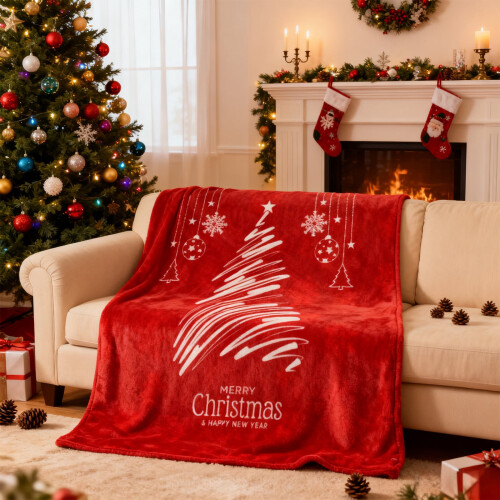 Clearacne Christmas Throw Blanket Soft Plush Tree Design 1