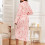 Women's Flannel Warm Robe Pink S 5