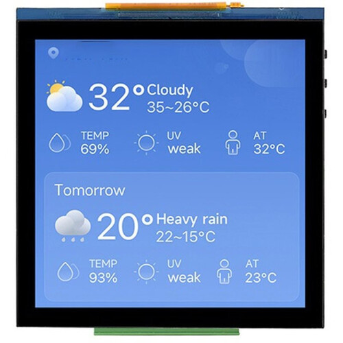 4 Inch IPS Display Development Board, 480x480 Microcontroller Board with Dual Core Design for DIY Electronics Projects