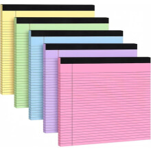 5 Pack Wide Legal Pads 11" X 9.5" Legal Pads Colored Wide Ruled Notepads Perforated Writing Pads