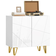 Modern Luxe High Gloss Sideboard, with Hairpin Legs - White