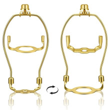 8 Inch Lamp Harp 2Pack Gold Detachable Shade Holder for Table Floor Lamps with Saddle Finial
