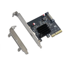 PCI-E 4x-zu-Typ-C-Erweiterungskarte PCIe X4 zu USB 3.2 Gen 2x2 (20 Gbit/S) Erweiterungsadapter ASM3242 Chipsatz -Stromversorgung