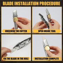 1Set Carpet Knife Aluminium Roofing Knife with Solid Brass Knob Blade Easy to Use Secure Comfortable Carpet Knife