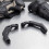 Motorcycle Handguard Support Bracket Mount 22mm Handlebar Tube Caps Handlebar Guard Clamp Universal Black 4