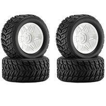 Roues de Pneus en Caoutchouc pour SCY 16101 16102 pour MJX 16207 HBX 16889 pour 1/16 SUMMIT E- Revo pour ARRMA pour KRATON Vert