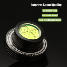 Vinyl Clamp LP Disc Stabilizer 50Hz Record Weight Stabilizer with Turntable Level and Strobe Scale for Phonograp Silver