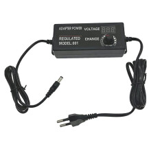 Verstellbares Netzteil 3V-12V 60W Universal, 5A AC Adapter mit LED-Spannungsanzeige für LED TFT-Monitore EU-Stecker