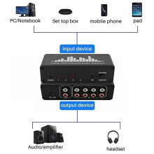 4-WAY Stereo Audio voor Switcher 4CH Audio IR Remote voor AV Audio Signaal 4-in 1-Out Audio Bron voor Switching voor CD-Speler