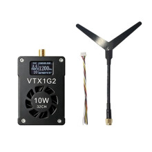 1.2G 10W FPV VTX+VRX Kit 32CH FPV Audio/Video Zender met OLED Display 7-35V IRC Tramp voor FPV Lange Afstand RC Drone