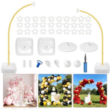 Kit D'Arc en Ballon, Forme Flexible Gratuite de 8,2 Pieds et 5 Pieds avec Support de Demi-Arc et Base pour Décorations de Fête D'Anniversaire et de