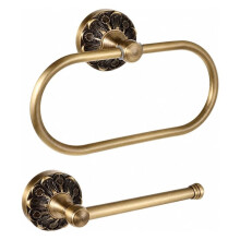 2 Pcs Brass Toilet Paper Holder Hand Towel Holder Wall Mount, Towel Ring Tissue Roll Holder Bathroom Decor Accessories