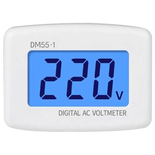 DM55-1 Digital AC Voltmeter for Household Use - LCD Display for 80-300V Voltage Range EU Plug