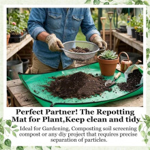Tamis à 3pièce pour le Jardinage avec Poignées - Tamis à Compost en Roche pour Seau de 5 Gallons, Mailles 1/4 Pouce, 1/8 Pouce, 3/8 Pouce