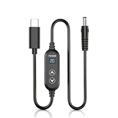 Type C to  Power Boost Cable  5V/9V/12V/15V/20V Adjustable Boost Converter PD100W Trigger Cable USB-C to  Adapter