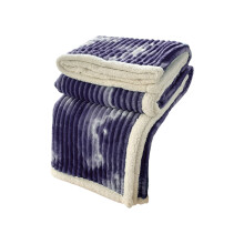 Queen Throw Blanket 90x90 in Double-Layer Lamb's Wool Milk