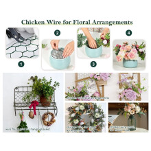 Chicken Wire Floral Arrangements Hexagonal Wire Netting for Garden,Floral Arrangements,Crafts,with Glove,Cable Tie,Plier