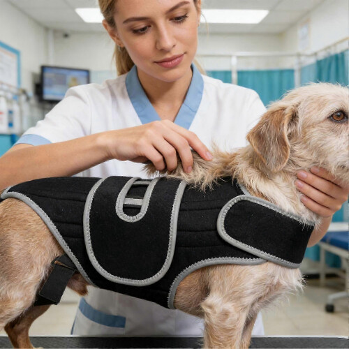 (M) Adjustable Small Dog Back Brace Spinal Support Harness for Walking Jogging Stairs Travel 1