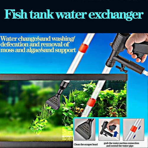 (Low Version) Aquarium Vacuum Cleaner Quick Siphon Water Changer Algae Scraper High-End 2