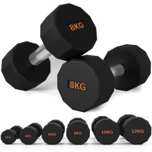 Dumbbells Weights Set with 12-Sided Shape and Non-Slip Grip for Men Women Home Gym Workout, 2 x 8kg