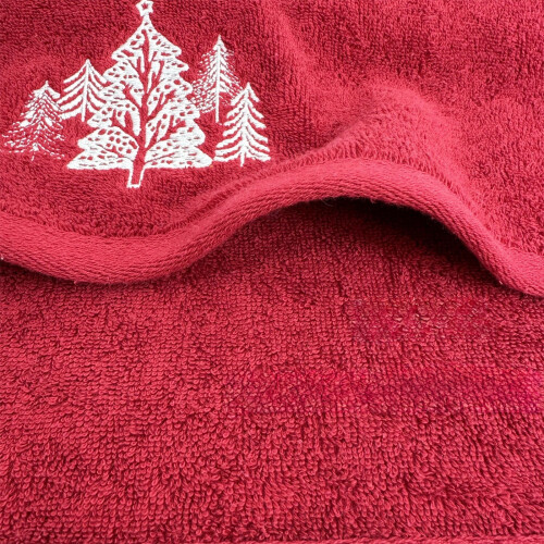 Christmas Cotton Towel Set Embroidered Elk Snowflake Tree 2