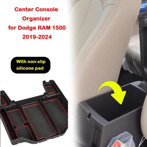 Hidden Armrest Tray Box for Dodge RAM 1500 2019–2024 1