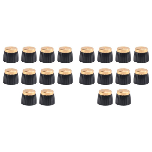 20X Guitar AmP Amplifier Knobs Push- Negro + Gold Cap para  Amplifier