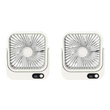 2X Draagbare Magnetische Ventilator voor Cruiseschepen met 5000 Mah Usb-Oplaadbare Batterij voor Reizen, Keuken, Kantoor, Hut, Wit