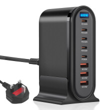 600W USB C Charger, 8 Port GaN Fast Charging Station, Multi Charger Hub Charging Block with 5 USBC PD 140W/100W/30W and 3 USB A QC30W