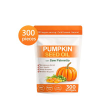 300 Softgels Pumpkin Seed Oil with Saw Palmetto, Cold Pressed Pumpkin Se